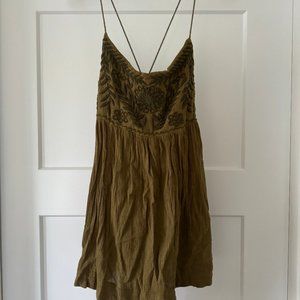 Free People Green Tie-Back Top